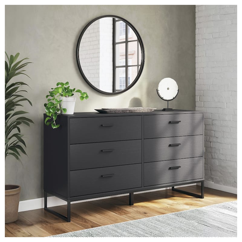 Signature Design by Ashley Socalle Black Dresser - 6-drawer - Black