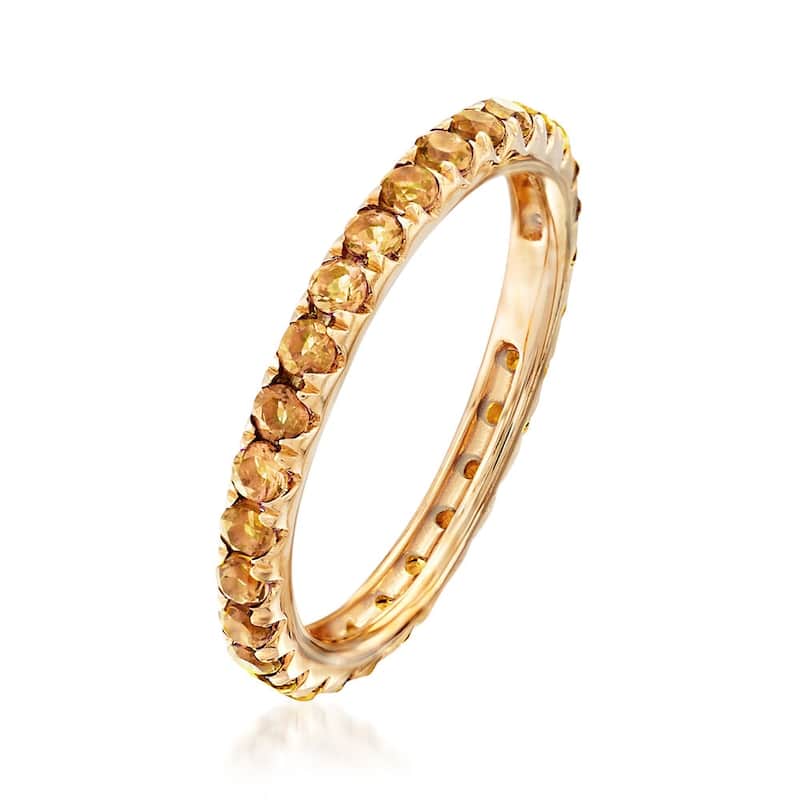 14KT Yellow Gold Citrine Eternity Band Ring