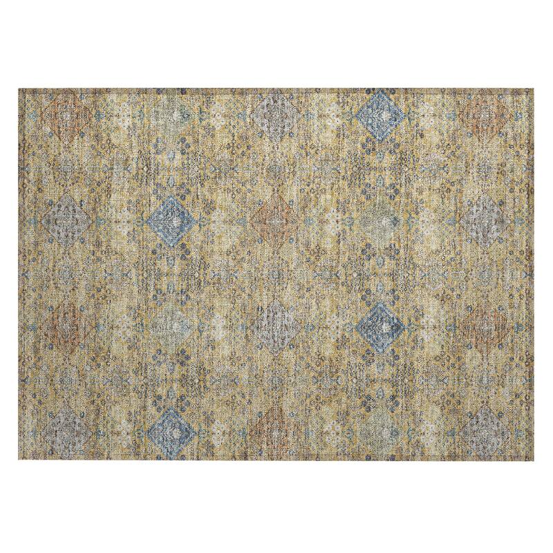 Machine Washable Indoor/ Outdoor Boho Panel Chantille Rug