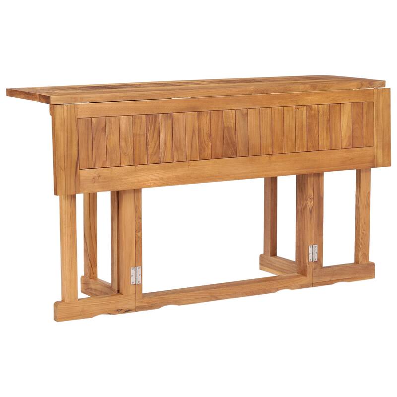Chic Teak Hatteras Rectangular Teak Wood Outdoor Folding Dining Table, 56 x 28 Inch