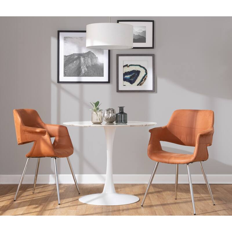 Silver Orchid Fauske Upholstered Chair with Metal Legs - Set of 2