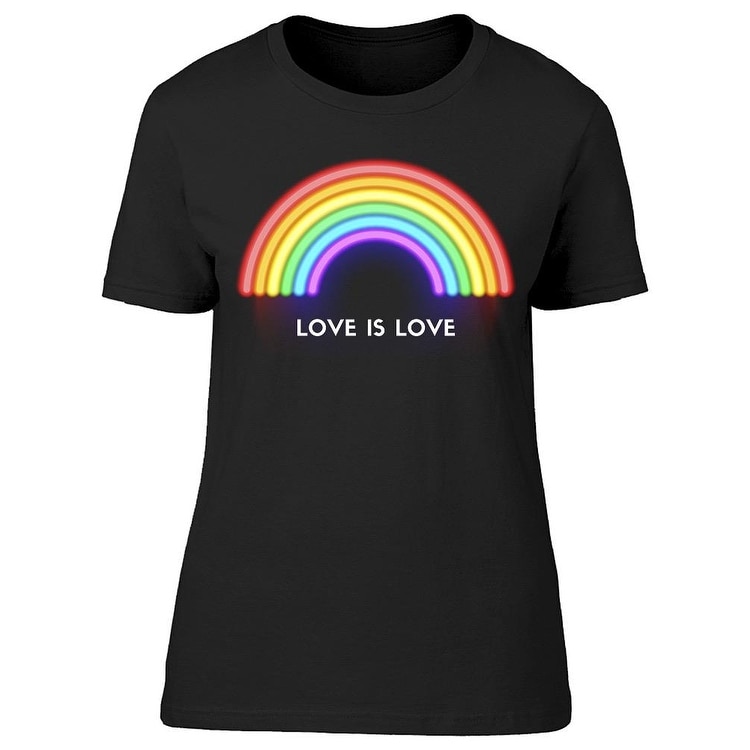 Love Is Love In Neon Rainbow Tee Women's -Image by Shutterstock