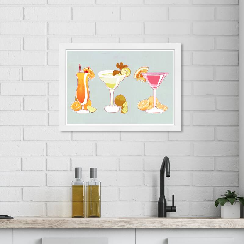 Wynwood Studio Prints 'Fruity Drinks' Tropical Orange Wall Art Print