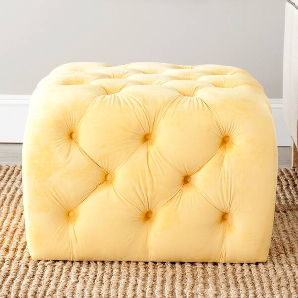slide 2 of 4, Safavieh Kenan Sunflower Yellow Ottoman