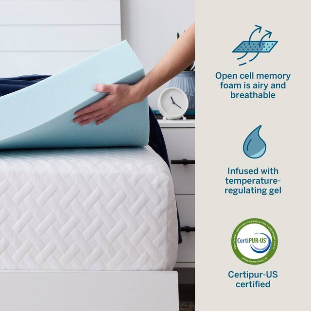 Lucid Comfort Collection 4 Inch Gel and Aloe Memory Foam Topper