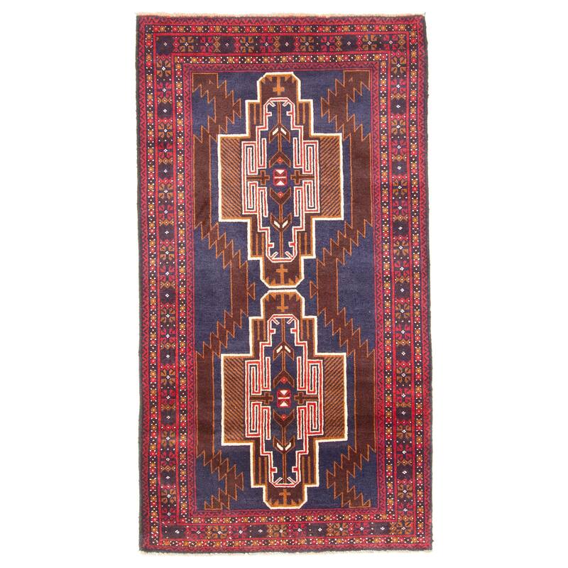 ECARPETGALLERY Hand-knotted Teimani Dark Navy Wool Rug - 2'9 x 5'1
