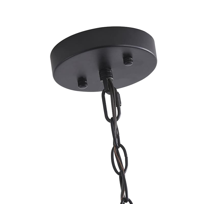 18-Lights Black Wagon Wheel Candle Chandelier - 49.2"D×5.1"W×130.4"H(Adjustable)