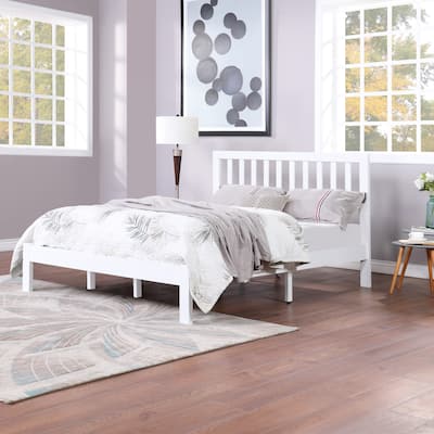 Wooden Bed Frame Wood Slat Support Bed Queen Size Platform Bed