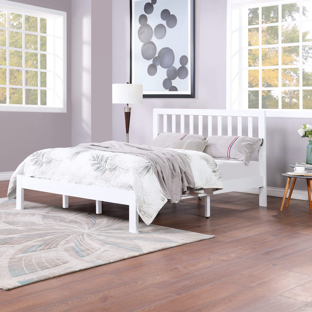 Wooden Bed Frame Wood Slat Support Bed Queen Size Platform Bed