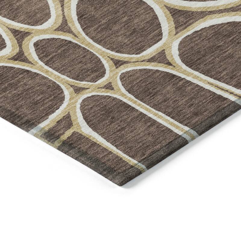 HomeRoots Abstract Transitional Rectangle Outdoor Rug