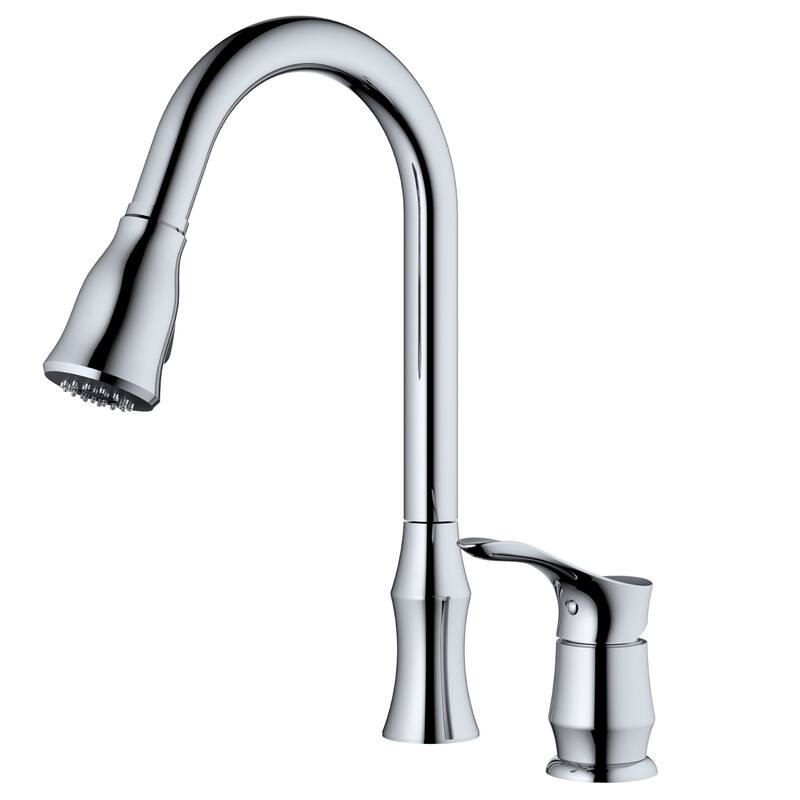 Karran Hillwood Single-Handle Pull-Down Sprayer Kitchen Faucet - Chrome