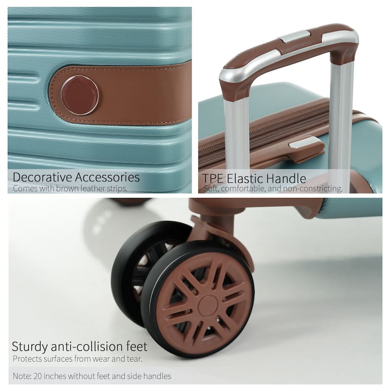 16/20/24/28 4-Piece Modern Expandable Luggage Sets with 4 Storage Bags, Swivel Wheels and TSA Lock for Boarding Travel, Blue