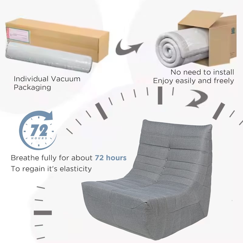 Bean Bag Chair, Big Beanbag Chair Floor Couch, Fireside Chair Memory Foam Lounge Chair for Living Room Bedroom, Office