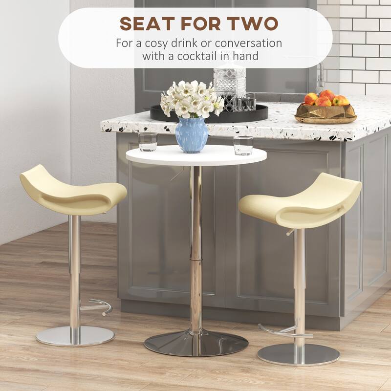 Adjustable Bar Table with Round Swivel Top for Home Bar