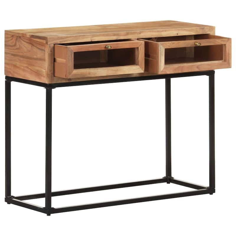 vidaXL Console Table 35.4"x13.8"x29.9" Solid Acacia Wood