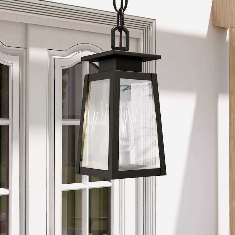 1-Light Black Outdoor/Indoor Pendant - 5"x5"x10.43"
