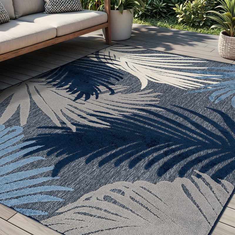 World Rug Gallery Tropical Floral Indoor/Outdoor Area Rug