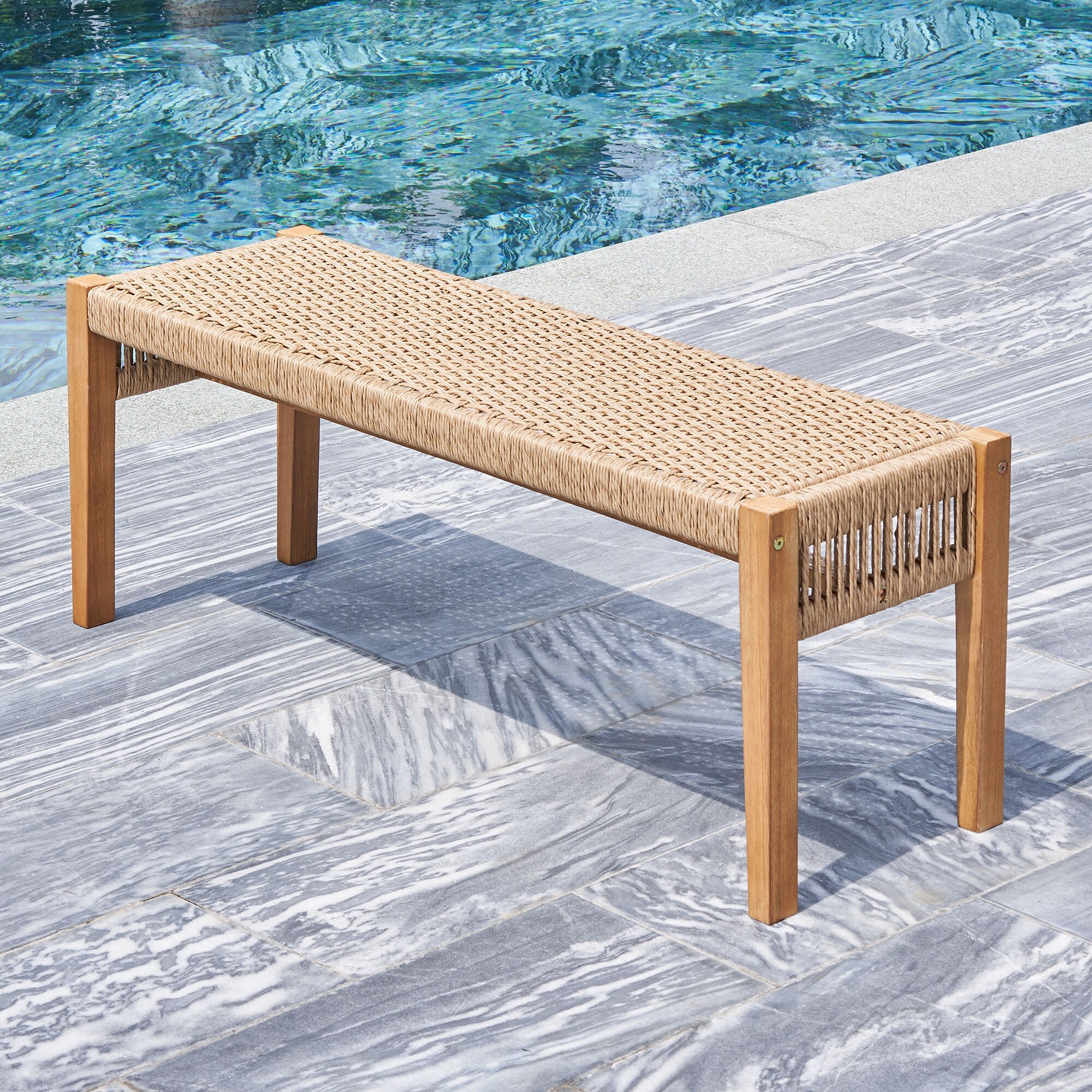 Woven garden bench top