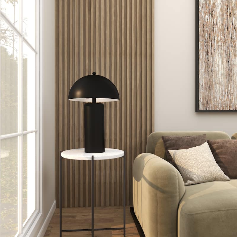 Gold or Black Metal Room Accent Lamp with Dome Shade