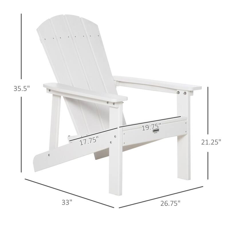 Outsunny Plastic Adirondack Chair, HDPE Fire Pit Chair with High Back for Backyard, Garden