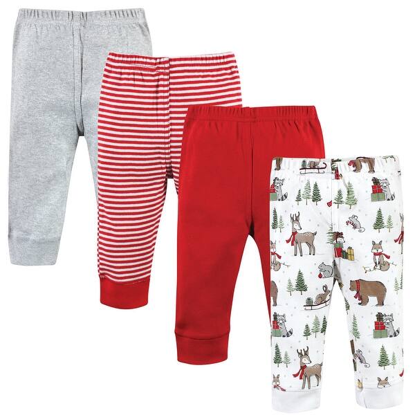 slide 1 of 1, Hudson Baby Unisex Baby Cotton Pants, Christmas Forest Christmas Forest - 2T