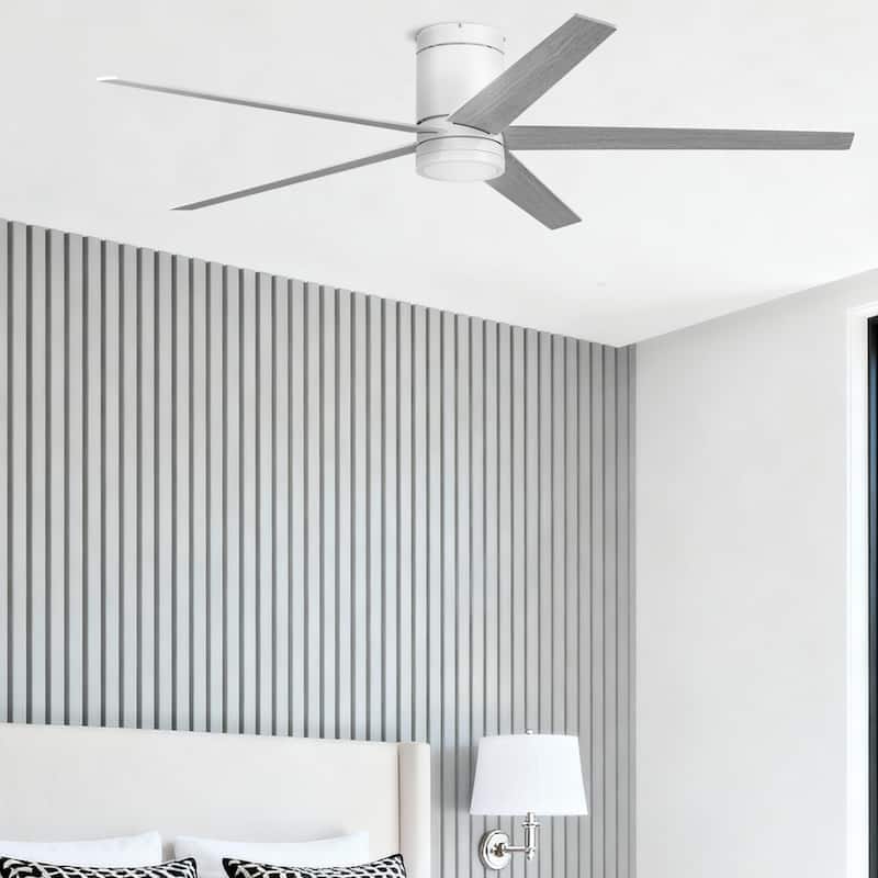 60" Honeywell Graceshire White Indoor Ceiling Fan with LED Light and Remote Control, 6-Speed BLDC Motor