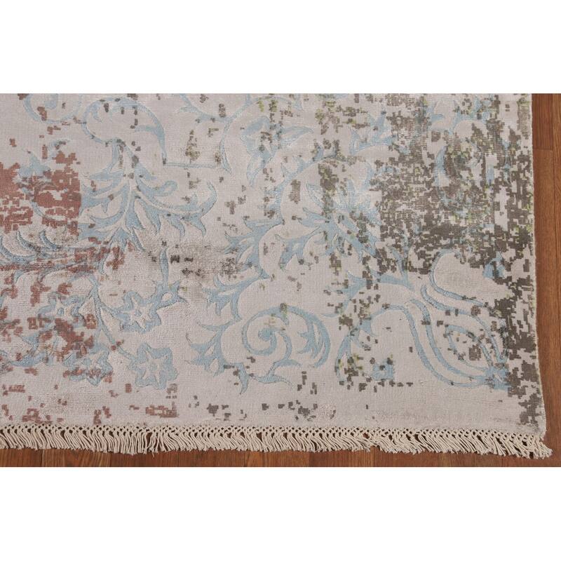 Multicolor Modern Abstract Area Rug Hand-Knotted Wool Carpet - 5'7"x 8'0"