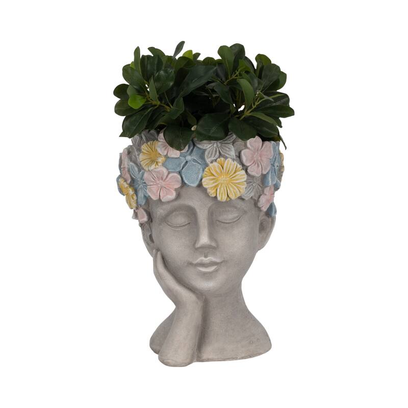 Sagebrook Home Polyresin Face Planter - Enrich Your Space With Greenery