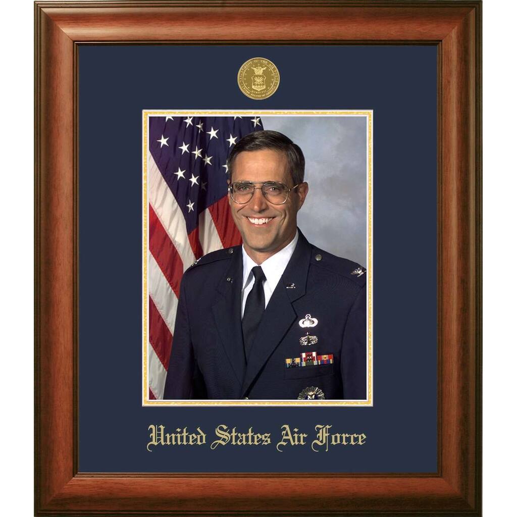 Patriot Frames Air Force 8x10 Portrait Walnut Frame Gold Medallion