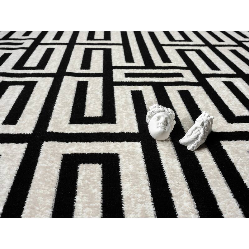 Kimberly Collection Grey Abstract Geometric Area Rug