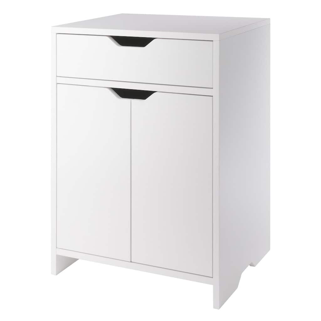 Two Shelf Storage Cabinet with Drawer - 26.25" - White
