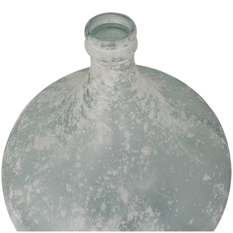 Clear Recycled Glass Handmade Frosted Spanish Bottle Vase