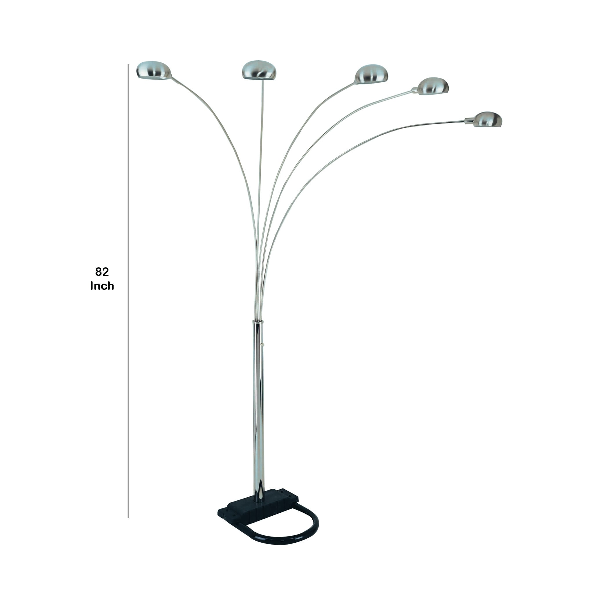 Contemporary Arched Metal Floor Corded Lamp with Lights, Black and Silver  On Sale Bed Bath  Beyond 31984581