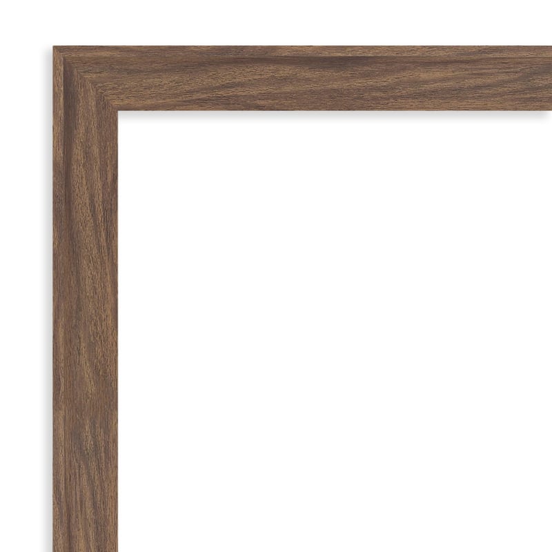 Pia Narrow Non-Beveled Framed Full-Length Floor Leaner Mirror - Pia Medium Brown Narrow - 27 x 63 in