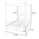 preview thumbnail 6 of 4, Full Size Metal Canopy Bed Frame with Ornate European Style Headboard & Footboard - Sturdy Steel Platform, Under-Bed Storage