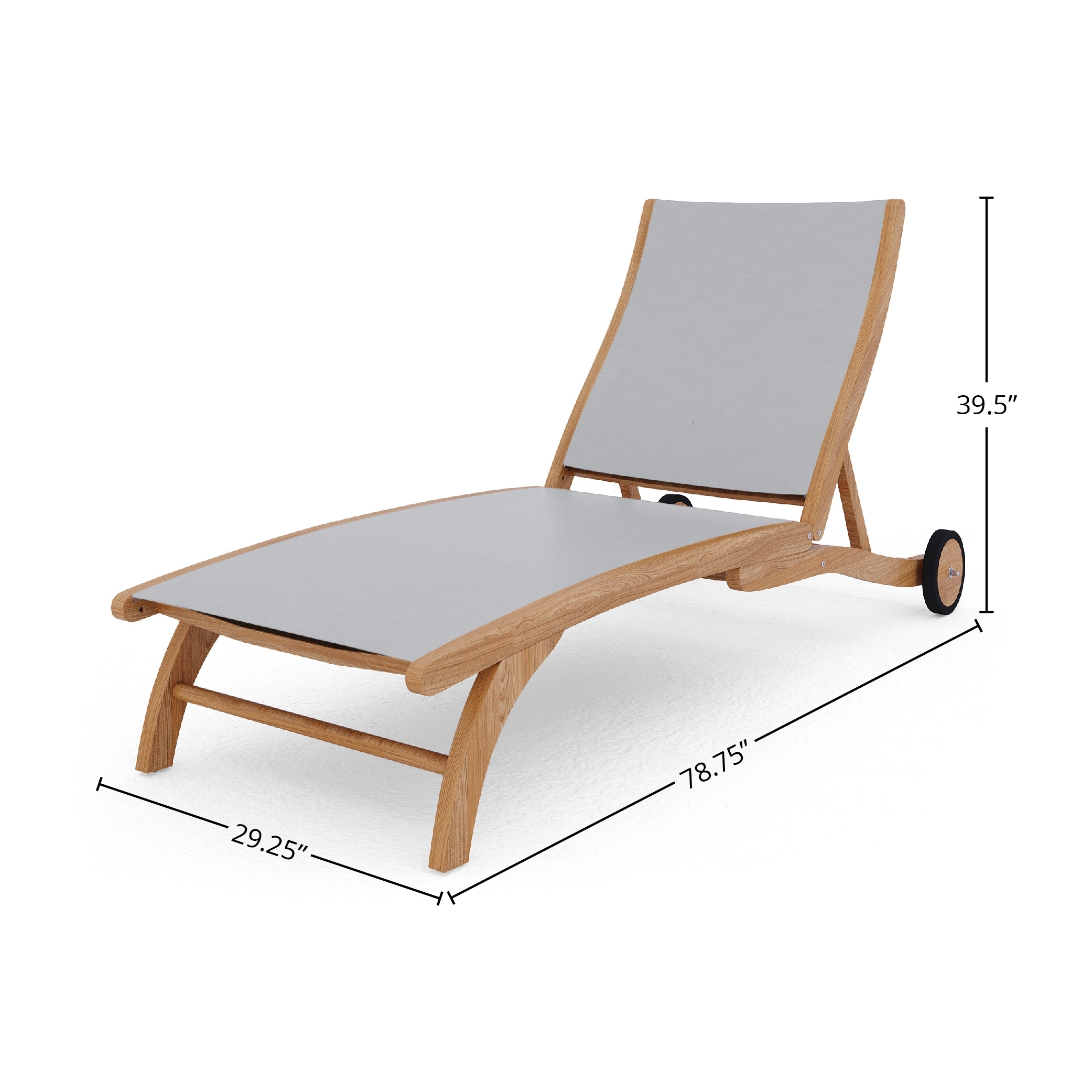Reclining teak chaise lounge sales
