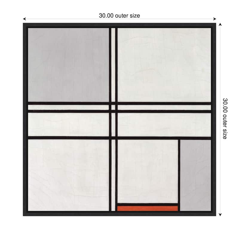 Kate and Laurel Sylvie Piet Mondrian Composition No 1 Gray Red 1935 Framed Canvas by The Art Institute of Chicago