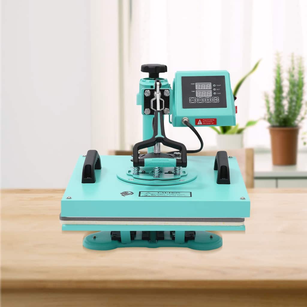 6 in 1 Heat Press Machine, 15"x15"Sublimation Heat Press, 360° Swing Away Digital Heat Transfer Multifunction Combo