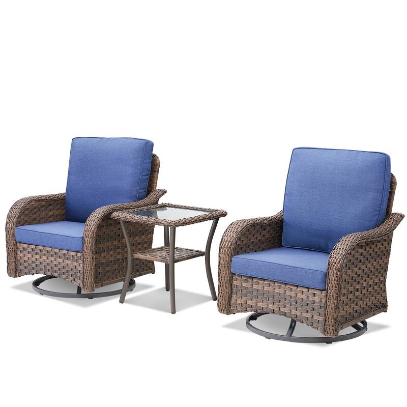Pocassy Outdoor Patio Furniture Set PE Wicker Sofa Set