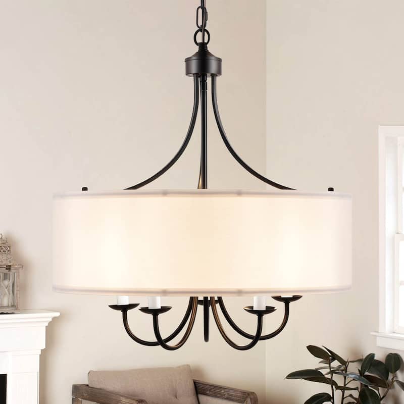 Modern Drum Light Chandelier Industrial Dining Room Light Fixtures
