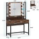 preview thumbnail 8 of 20, Makeup Vanity Dressing Table with Mirror, 8 Lights & 2 Drawers - 35.43"(W)*15.74"(D)*61.61"(H)