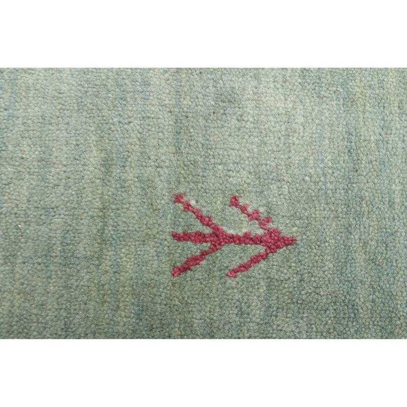 ECARPETGALLERY Hand Loomed Kashkuli Gabbeh Light Blue Wool Rug - 4'2 x 5'9