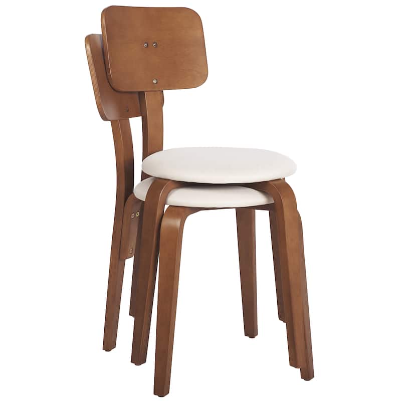 SAFAVIEH Alwine Upholstered Stackable Dining Chair (Set of 2) - 23Wx23Dx33H