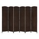 preview thumbnail 2 of 8, Oriental Furniture 6-Panel Room Divider, Folding Privacy Screens w/ Diamond Double-Weave, Vintage Brown - 6 Panels 6 Panels - Vintage Brown