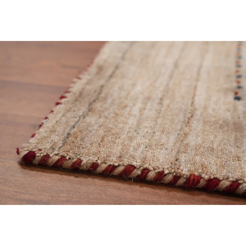 Hand Knotted Oriental 100% Wool Carpet Tribal Animal Pictorial Brown Gabbeh Area Rug - 8' 10'' X 5' 10''