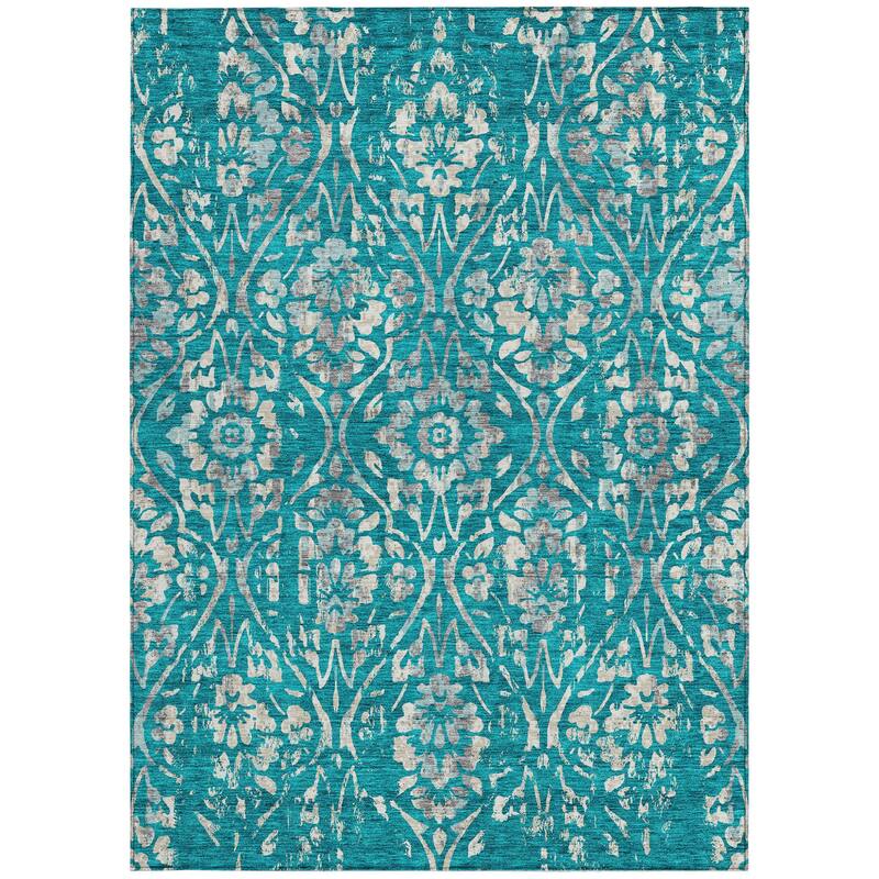 HomeRoots Floral Transitional Rectangle Outdoor Rug
