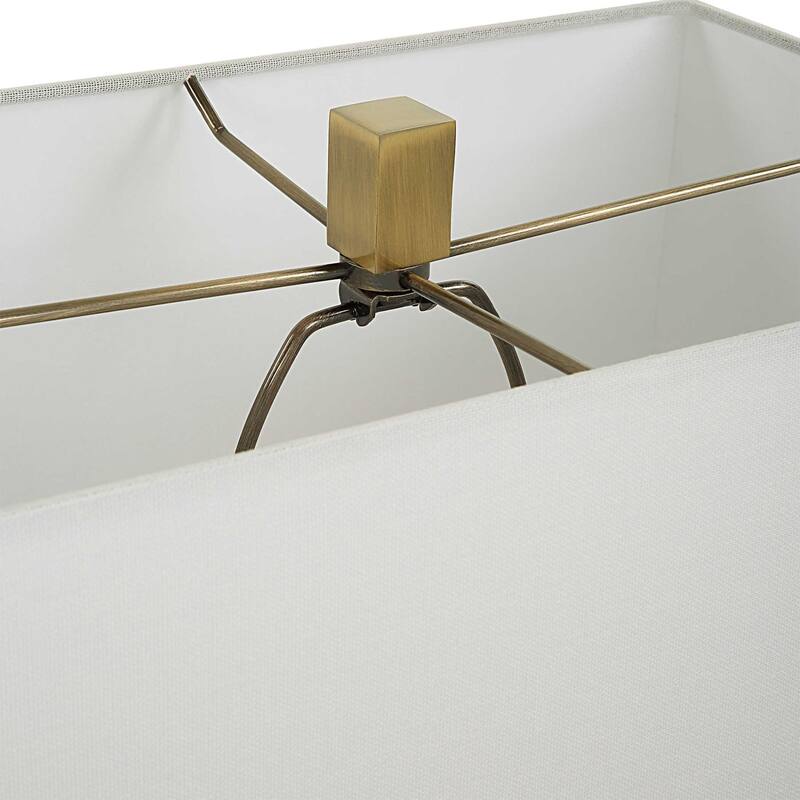 Tapered Base Table Lamp with Rectangular Shade - 31.75" - Brass Finish