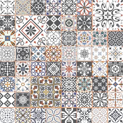 Moroccan Tile Remoavble Wallpaper - 10'ft H x 24''inch W