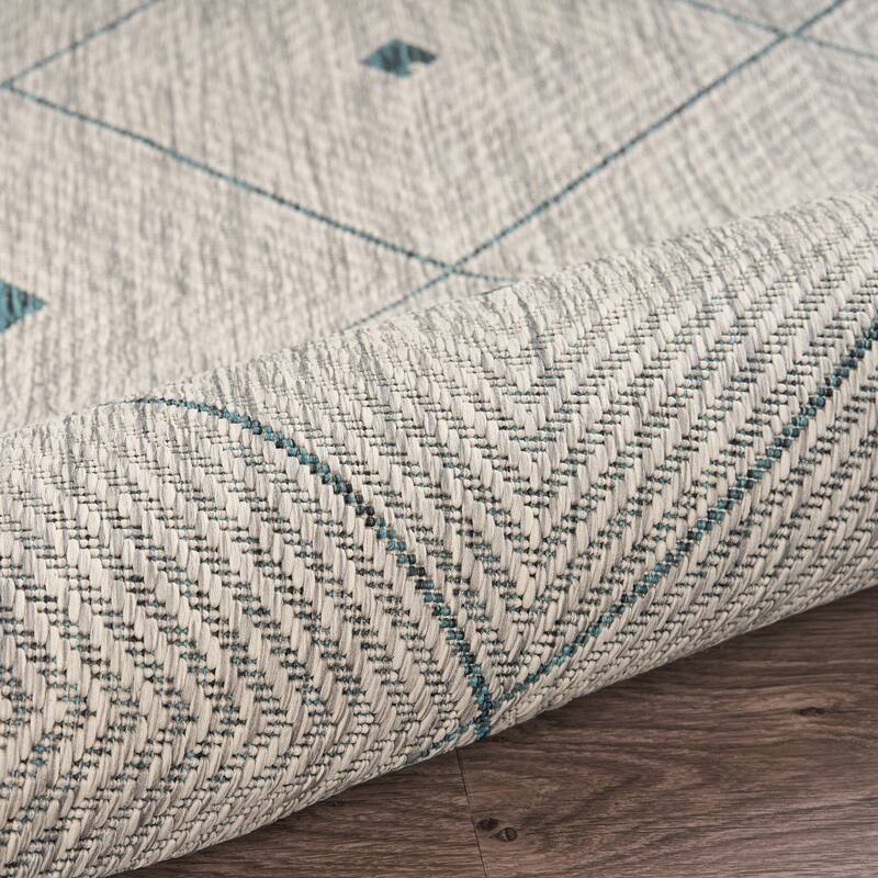 Sevita Sadie Contemporary Geometric Blue/Gray Durable Performance Indoor/Outdoor Area Rug