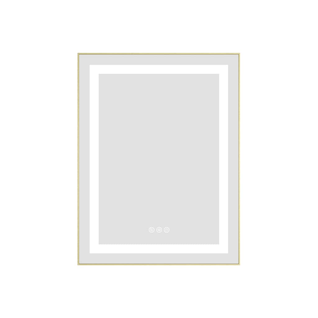 24" x 28" LED Bathroom Mirror with Front and Backlight, Wall Mounted Vanity Mirror with Aluminum Frame, Anti-Fog